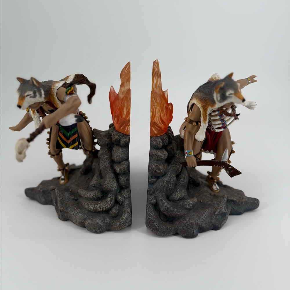 Vintage Hamilton Collection Set of Native American Indian Bookends - circa 1999